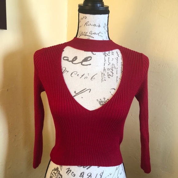 Forever 21 Red knit top size small - Picture 1 of 3